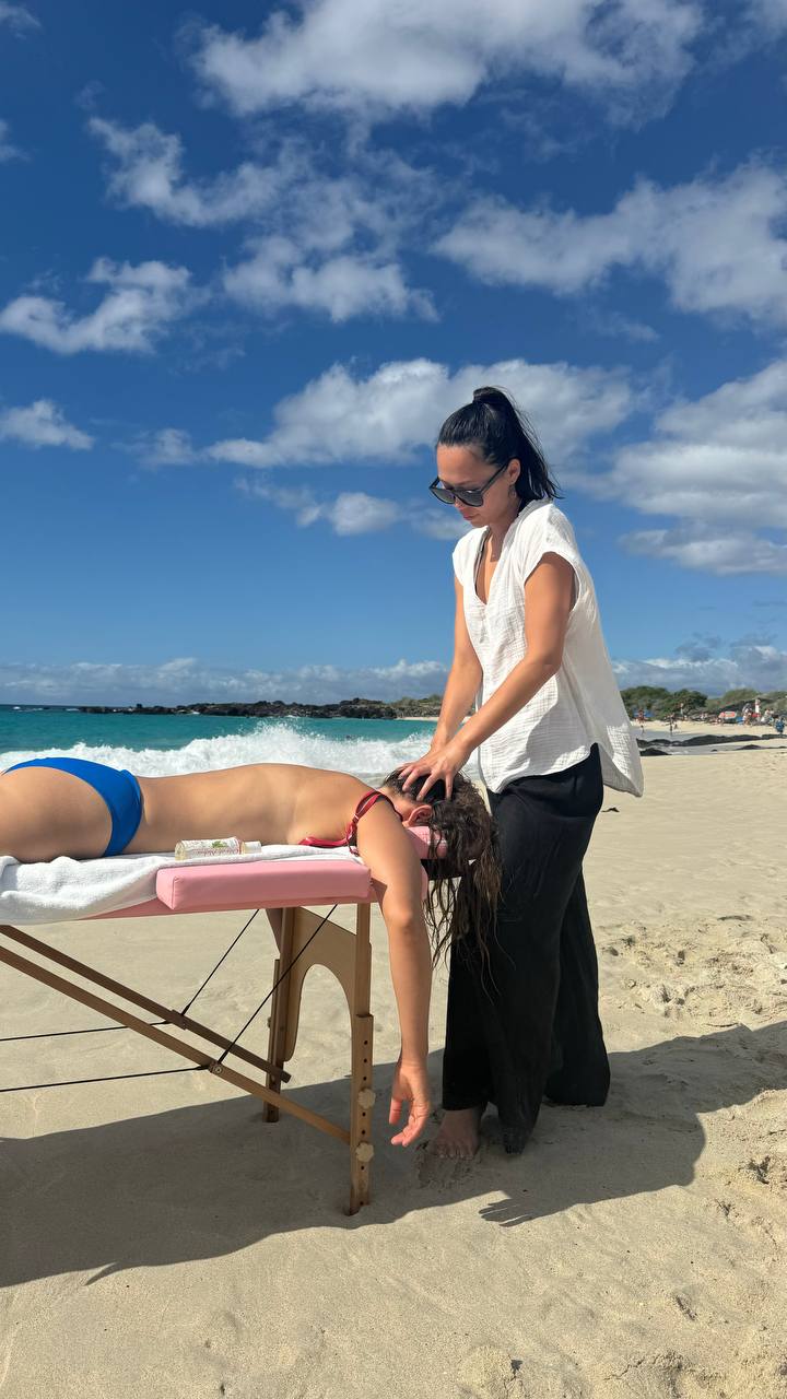 Daroma Wellness — A mobile session set up on the sand